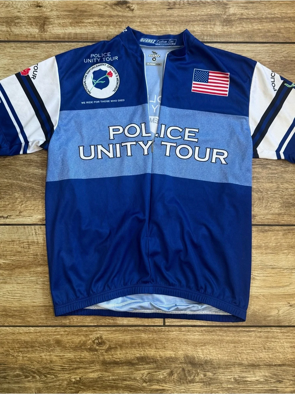 Suarez Police Full Zip Cycling Jersey Size Medium Police Unity Tour shirt - Picture 9 of 15